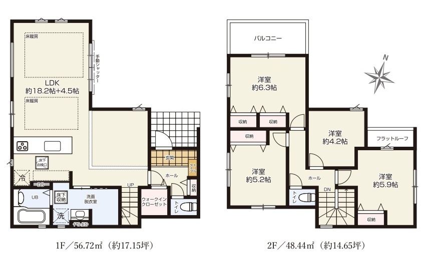 流山市東初石１丁目新築戸建（東初石15期）の間取り|4LDK
