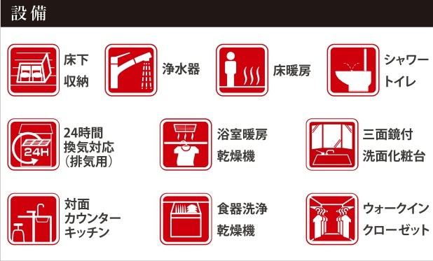 流山市東初石１丁目新築戸建（東初石15期）の構造・工法・仕様|設備一覧