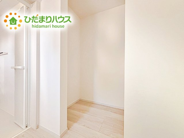 【収納】 | 水戸市吉沢町2期　新築戸建 | ゆったりとした洗面所には物入れを完備！タオルや洗剤をしまえます(^^)/