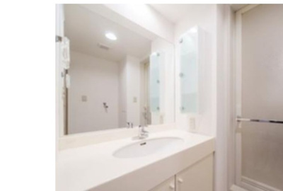 【独立洗面台】 | ザ タバタ ハウス | 朝の支度にも助かる、独立の洗髪洗面化粧台