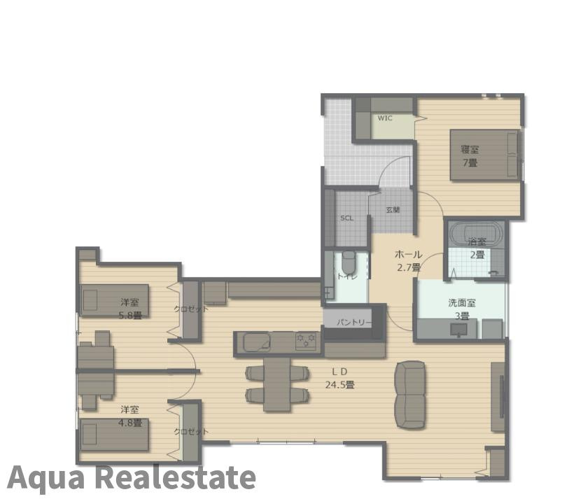 高松市飯田町の新築一戸建の間取り