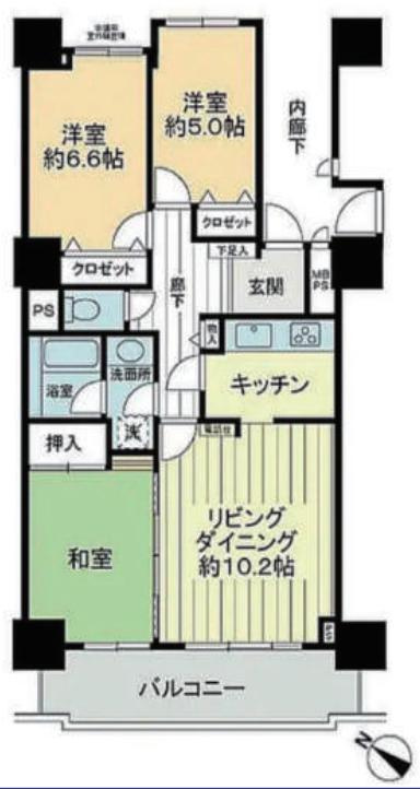ライオンズガーデン花崎C棟の間取り|花崎駅まで徒歩6分！電車通勤・通学にも便利な立地です♪
