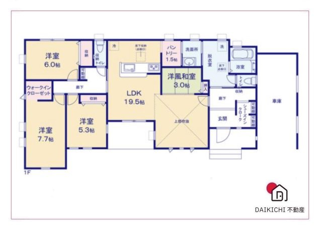 【間取り】 | 深谷市宿根第3　リーブルガーデン　新築戸建　全1棟　1号棟