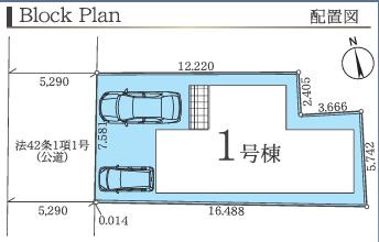 八王子市　元横山町　新築一戸建て　３期の区画図|～西側道路に面しています～