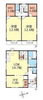 【間取り】 | 甲府市国母2丁目 平成20年築中古戸建 内装一新 車1台 | 124.00㎡　平成20年築　内装リフォーム済