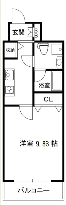 大阪市中央区今橋１丁目の賃貸マンションの間取り