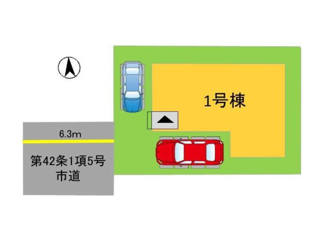 春日市天神山4丁目第3-1棟の区画図|配置図（1号棟）