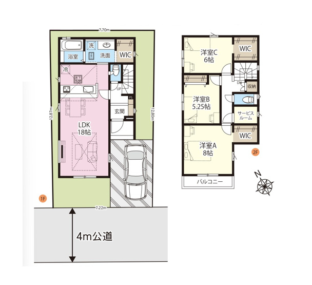 【間取り】 | GRAFARE熊谷市本石　新築住宅 | LDK18帖の家■ウォークインクローゼット3か所など収納充実の間取りプラン