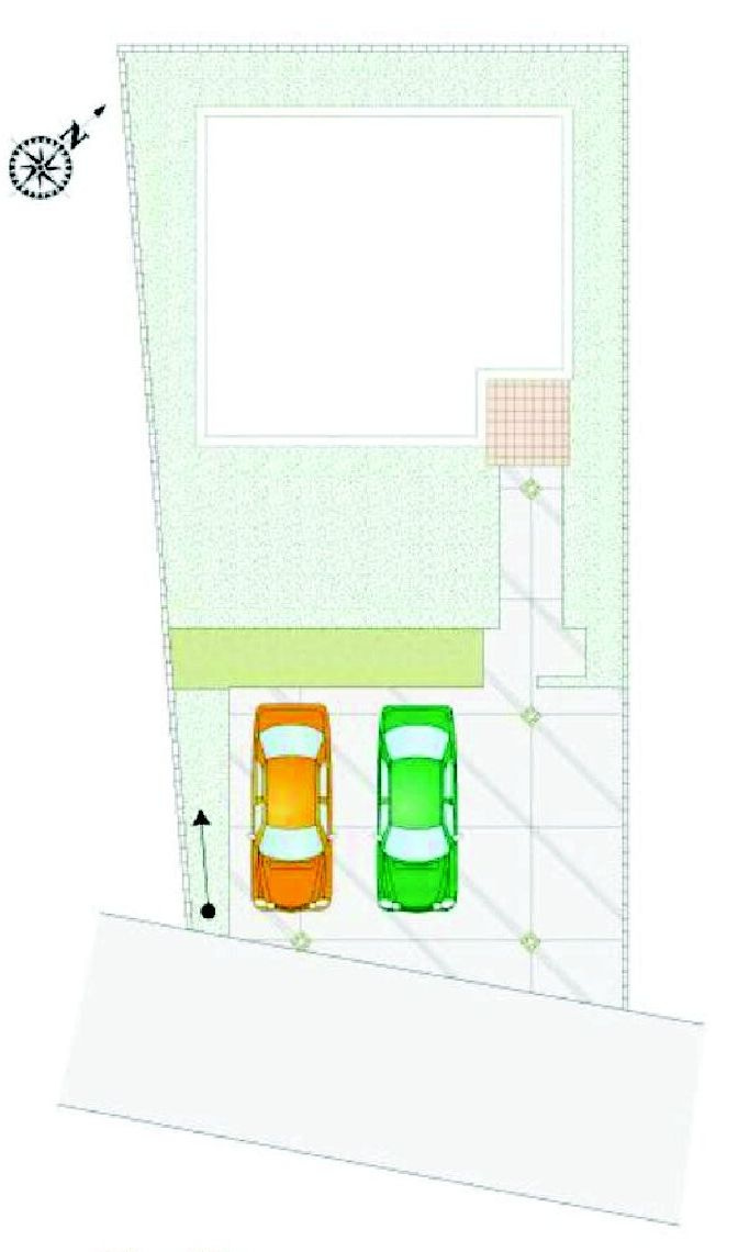 前橋市富士見町横室　1号棟　新築住宅の区画図|駐車場3台ご用意しています！
来客時も重宝しますよ！