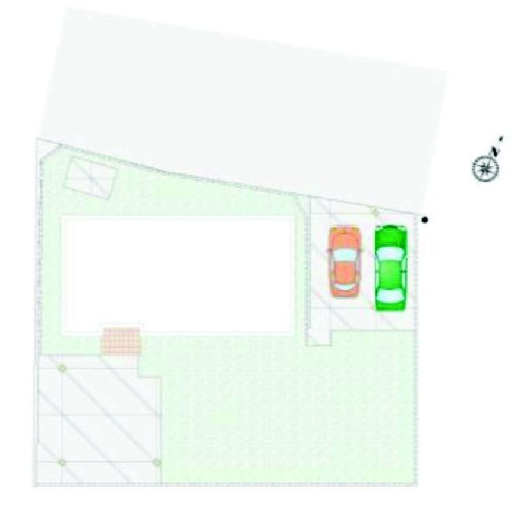 吉岡町北下3号棟　新築住宅の区画図|駐車場4台ご用意しています！来客時も重宝しますよ♪