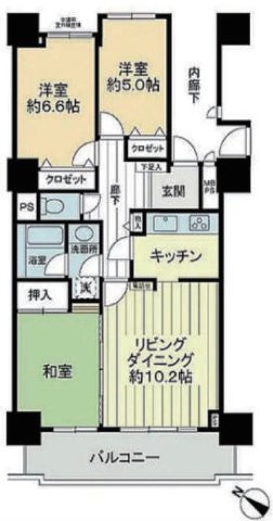 【間取り】 | ライオンズガーデン花崎C棟　中古マンション