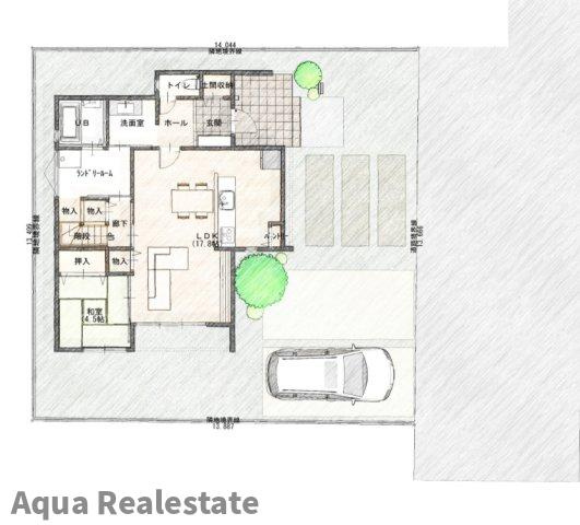 高松市上林町の新築一戸建の前面道路含む現地写真