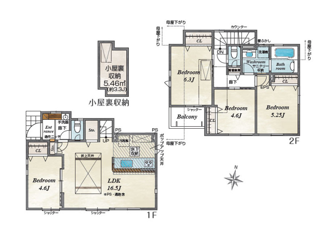【間取り】 | 練馬区西大泉4丁目　新築一戸建住宅　全1棟　(保谷店) | ご家族の仲が深まるリビングイン階段と対面式キッチン採用。玄関に洗面器が設置されており帰宅後の手洗い動線もスムーズです。※図面を基に作成しています。現況と異なる場合は現況を優先いたします。