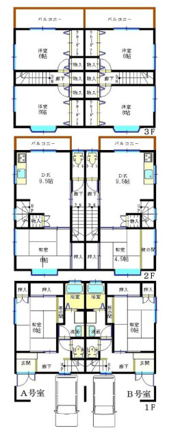 高石市1棟アパート「満室！」「ファミリータイプ」の間取り