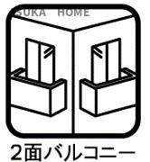 コスモ新横浜のその他|２面バルコニーのお部屋です。
