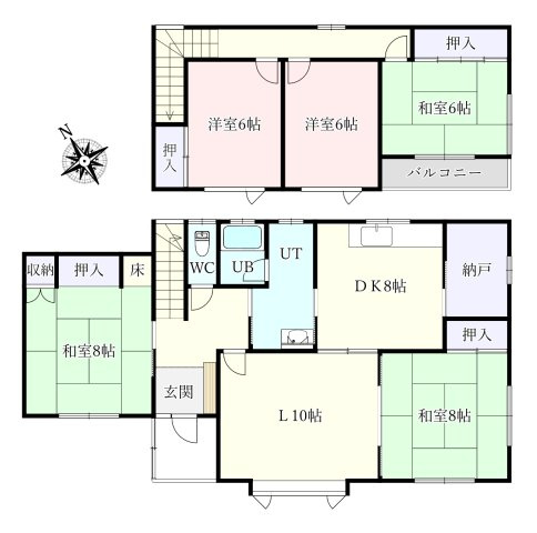 土地の資産価値が決め手の中古住宅／柏木町の間取り