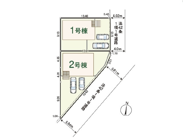 【区画図】 | 狭山市広瀬東第８　全２棟　１号棟 | 1号棟