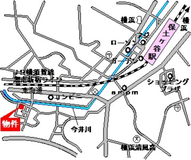 トリニティ　ウエストの地図|ＪＲ保土ヶ谷駅徒歩圏