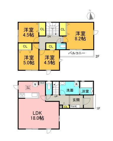 家族みんなが個室を持てる、ゆとりの4LDKプランです
