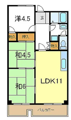 兵庫県加古川市　シャトー三和加古川の間取り