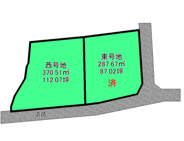 萩生 治良丸　2区画 売土地の土地図