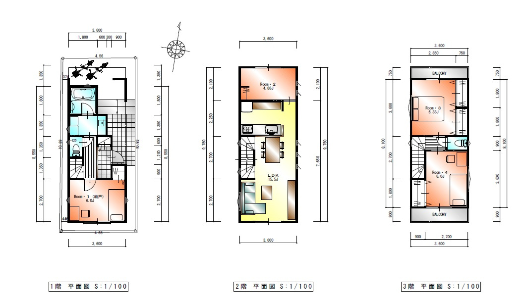 江東区大島２丁目　建築条件付き売地の土地図＋建物プラン例|参考建物プラン間取り　88.56㎡　3SLDK　参考建物価格2450万円
