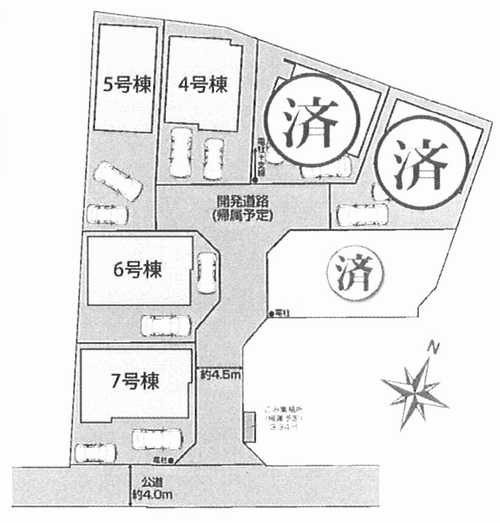 中郡二宮町二宮　新築戸建全7棟　6号棟の区画図