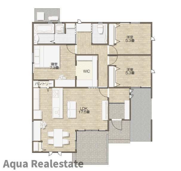 高松市鬼無町鬼無の新築一戸建の間取り