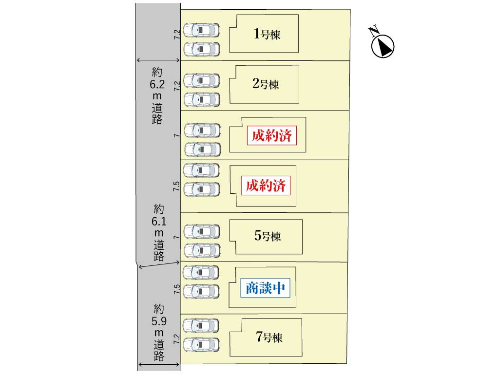 SAKURAJIMA seven×seven 7×7の区画図|駐車スペース各2台