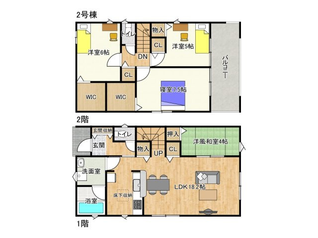 SAKURAJIMA seven×seven 7×7の間取り|2号棟