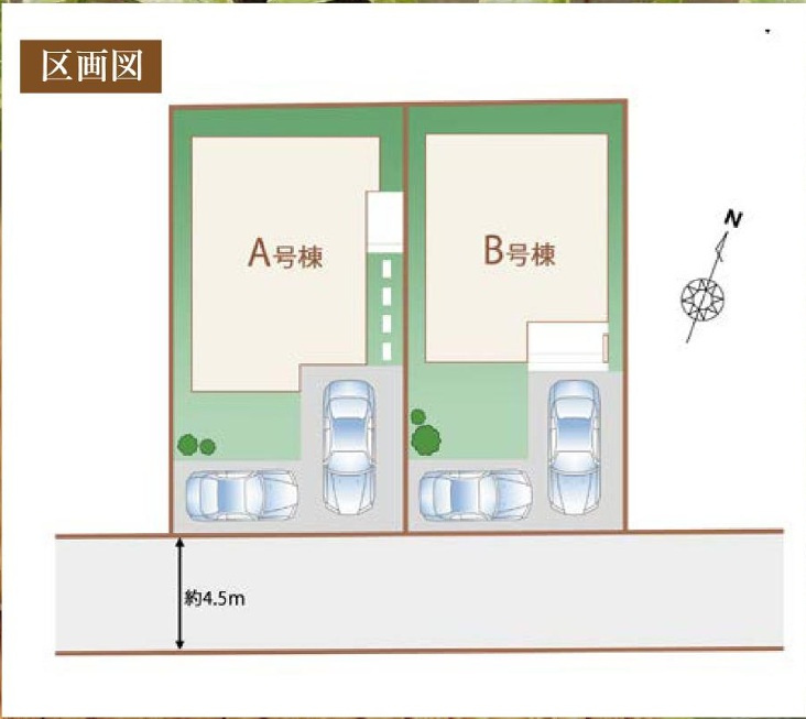 仲介手数料無料　ハートフルタウン東村山市富士見町２３期　全２棟の区画図