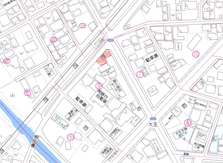 都城市大王町の売地の土地図