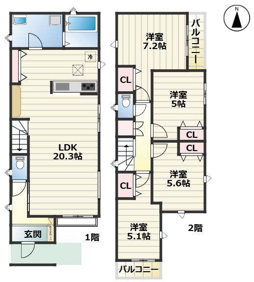 MIRASUMO昭和区長戸町339①｜名古屋市の戸建ならホームアップの間取り|間取図