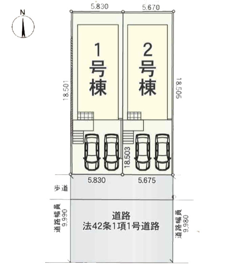 【区画図】 | 名古屋市緑区桶狭間切戸1628『仲介料無料』新築戸建て | 1号棟