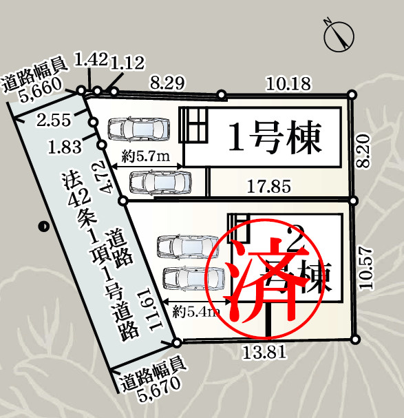 新築戸建　富士宮市北町第２　全2棟　１号棟の地図|1号棟です