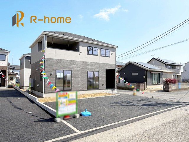 かすみがうら市下稲吉第15　新築戸建て　2号棟の外観|建物完成いたしました！ご予約で『平日』や『夕方』などでもご見学可能です！