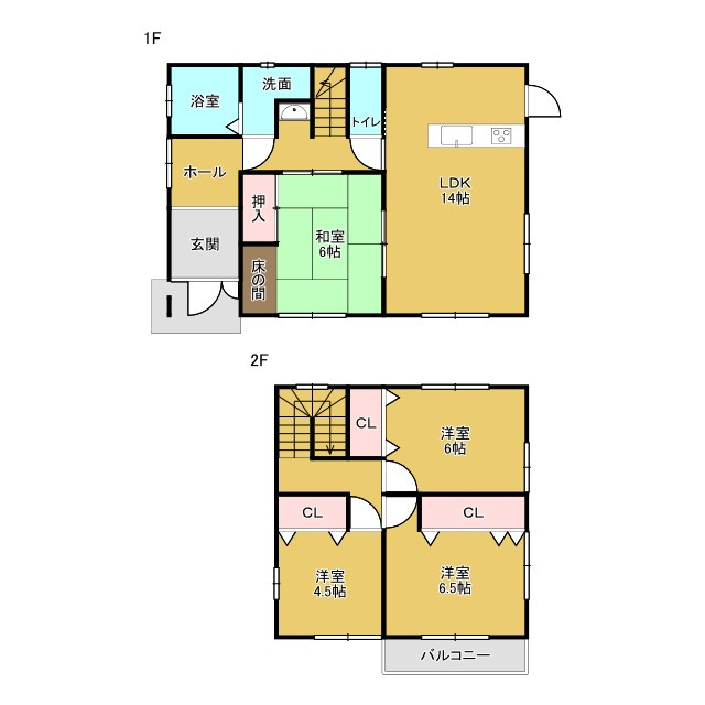 鳥取市津ノ井中古戸建の間取り