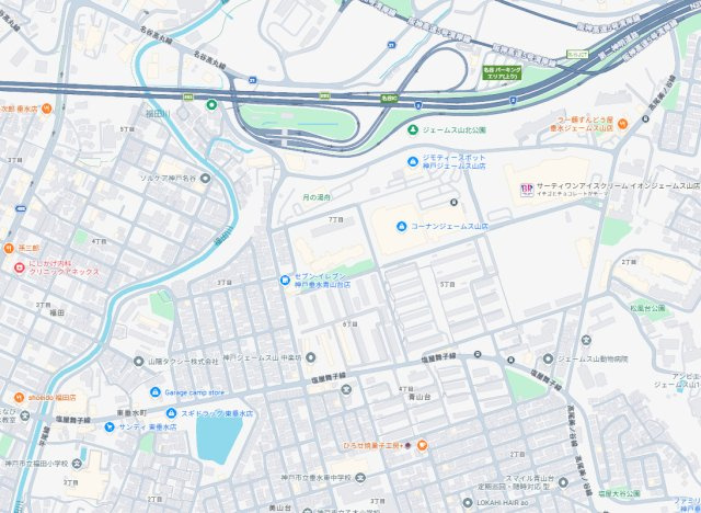 パームスクエアジェームス山の地図