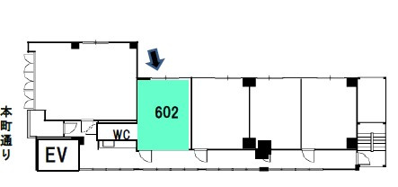 本町第2今岡ビルの区画図