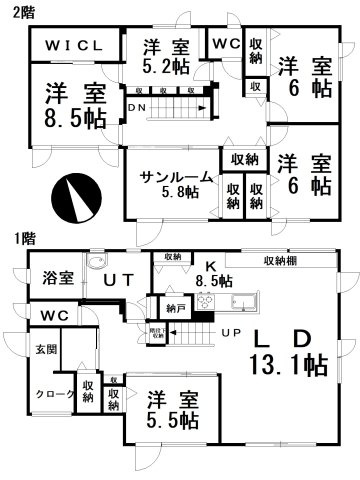 【間取り】 | 美原3丁目7-1売家