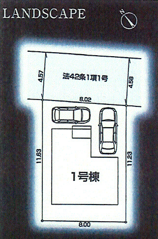 武蔵村山市三ツ藤3丁目　新築戸建全1棟の区画図