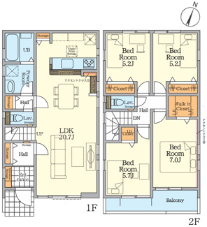 【間取り】 | 【仲介手数料無料！！】八王子市東中野　新築戸建て（全2棟）1号棟　5799万円