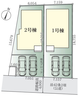 【区画図】 | 【仲介手数料無料！！】八王子市東中野　新築戸建て（全2棟）1号棟　5099万円