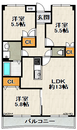 グランドール（安倉中４丁目）の間取り
