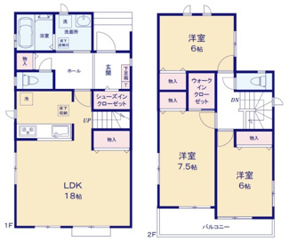 【間取り】 | ハートフルタウン宇都宮市砥上町1110番　1号棟 | 全室南向きで陽当たりの良い間取りです