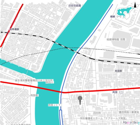墨田区両国1丁目戸建（中古）の地図