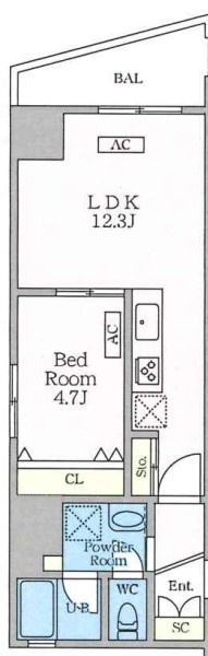 シャントロワ曙橋の間取り