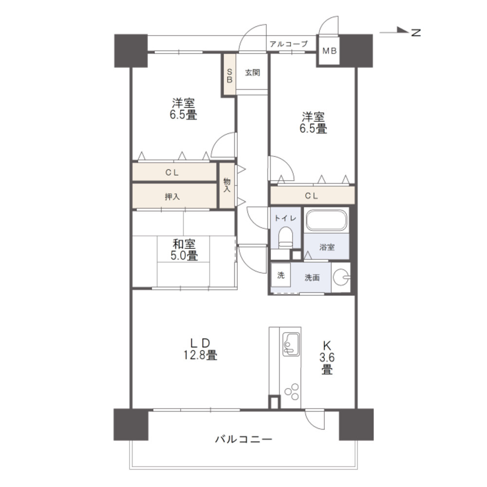 アルファステイツ高屋の間取り