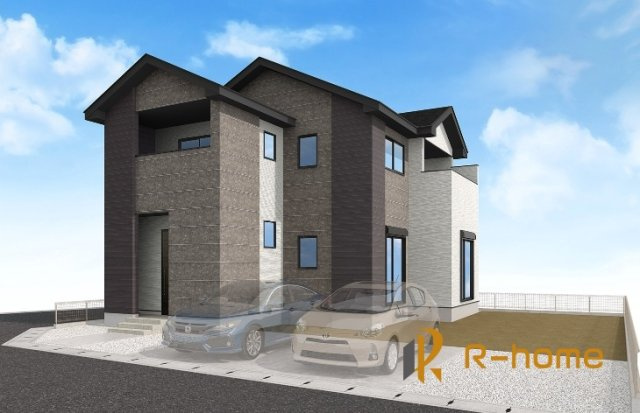 牛久市田宮町28期　新築戸建て　1号棟の外観パース|近隣の同仕様完成物件をご見学いただけます♪