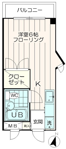 J・Kビルの間取り|洋室6.0帖のフローリング物件【JKビル】